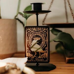 Raven Cycle Maggie Steifvater Candle Holder Taper Metal Crow